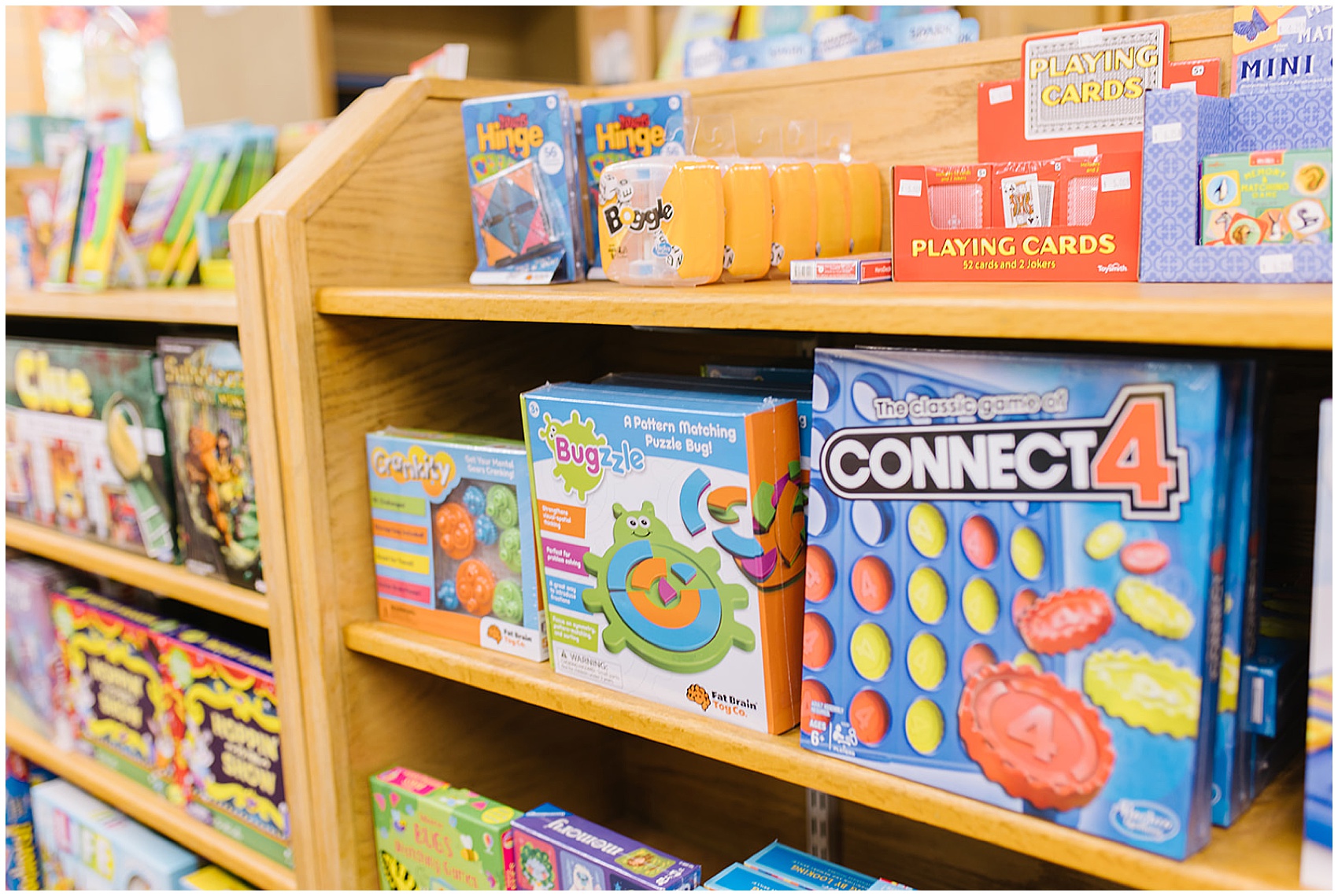 Game section in Kinder Haus Toys with Connect 4 and others